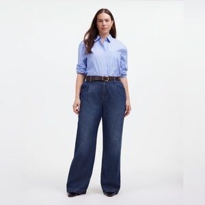 NWT Madewell The Harlow Wide-Leg Jeans: Airy Denim Edition in Fieldale Wash 33